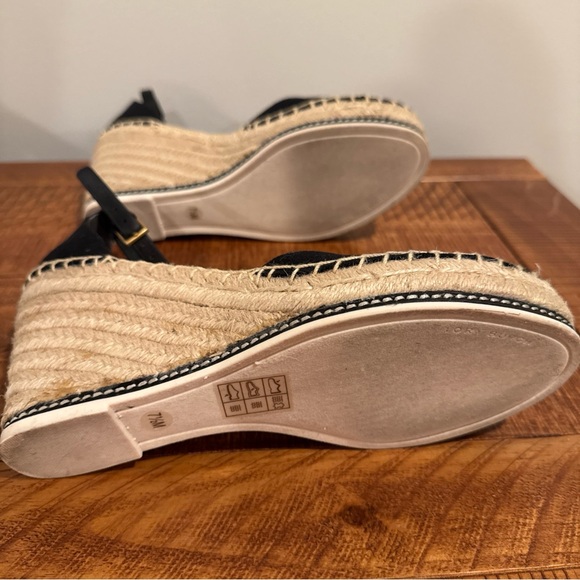 Tory Burch Black Espadrille Wedge Sandals Size 7.5 NWOB - Picture 8 of 8